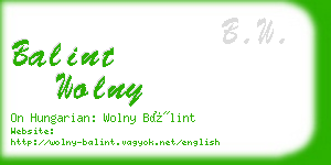 balint wolny business card